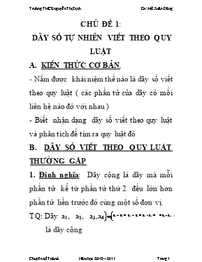 Chuyên đề bồi dưỡng học sinh giỏi môn Toán Khối 6